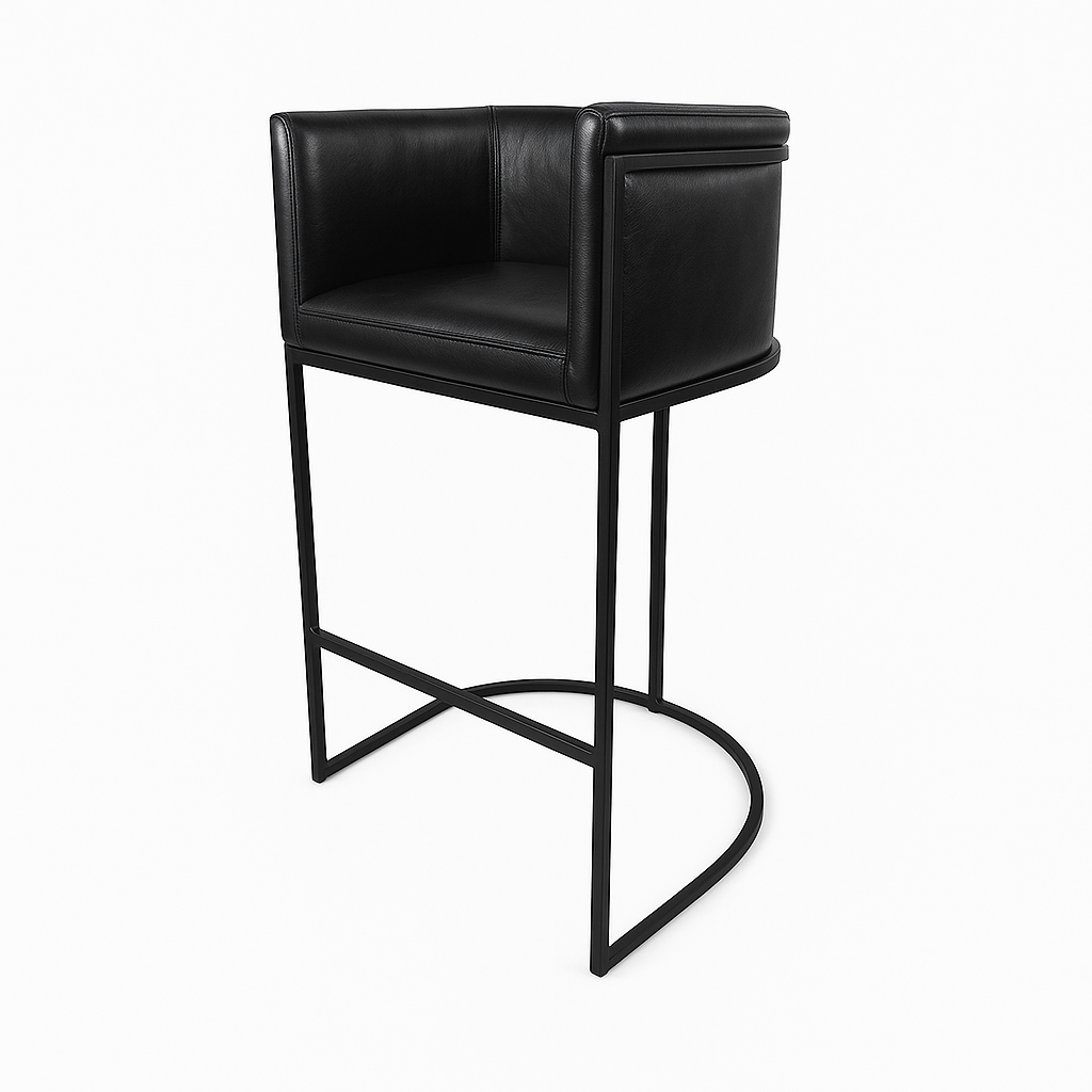 Scaun bar piele NEAGRA | model NINO