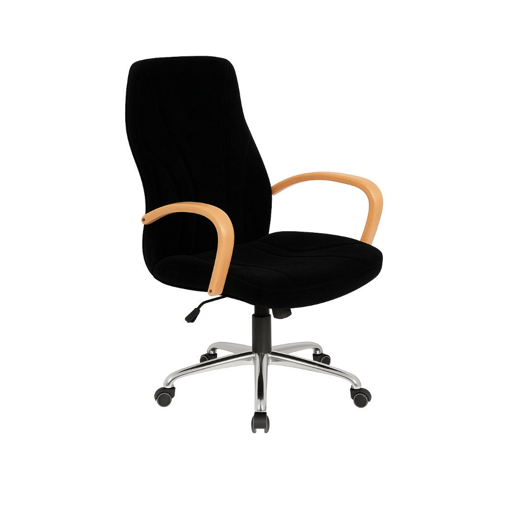 Scaun de birou catifea NEAGRA | model BETA P