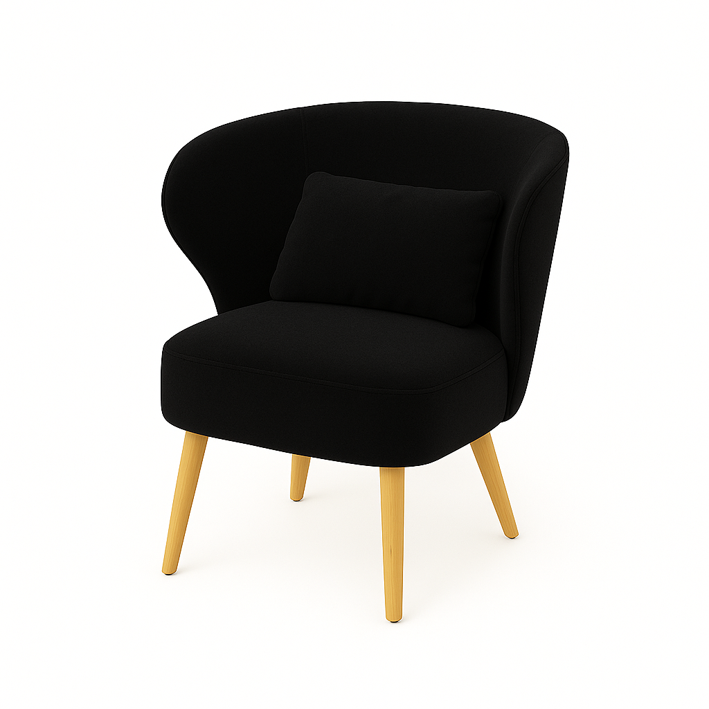 Fotoliu catifea NEAGRA | model CAPRICE