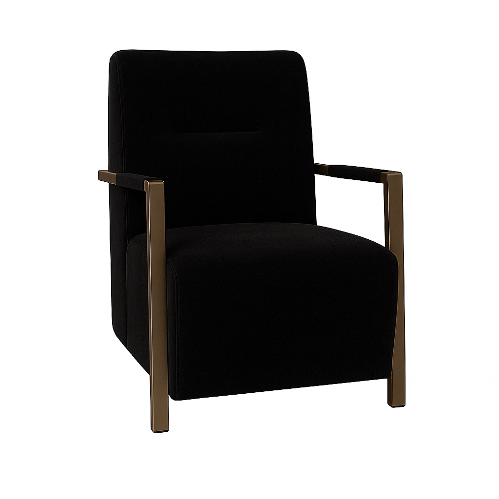 Fotoliu catifea NEAGRA | model COMO