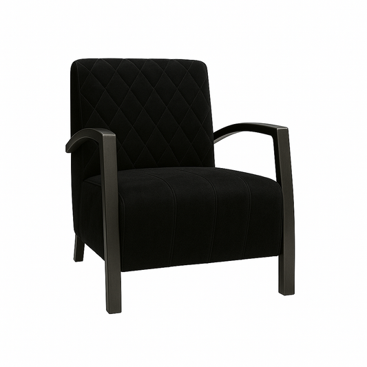 Fotoliu catifea NEAGRA | model DIAMOND
