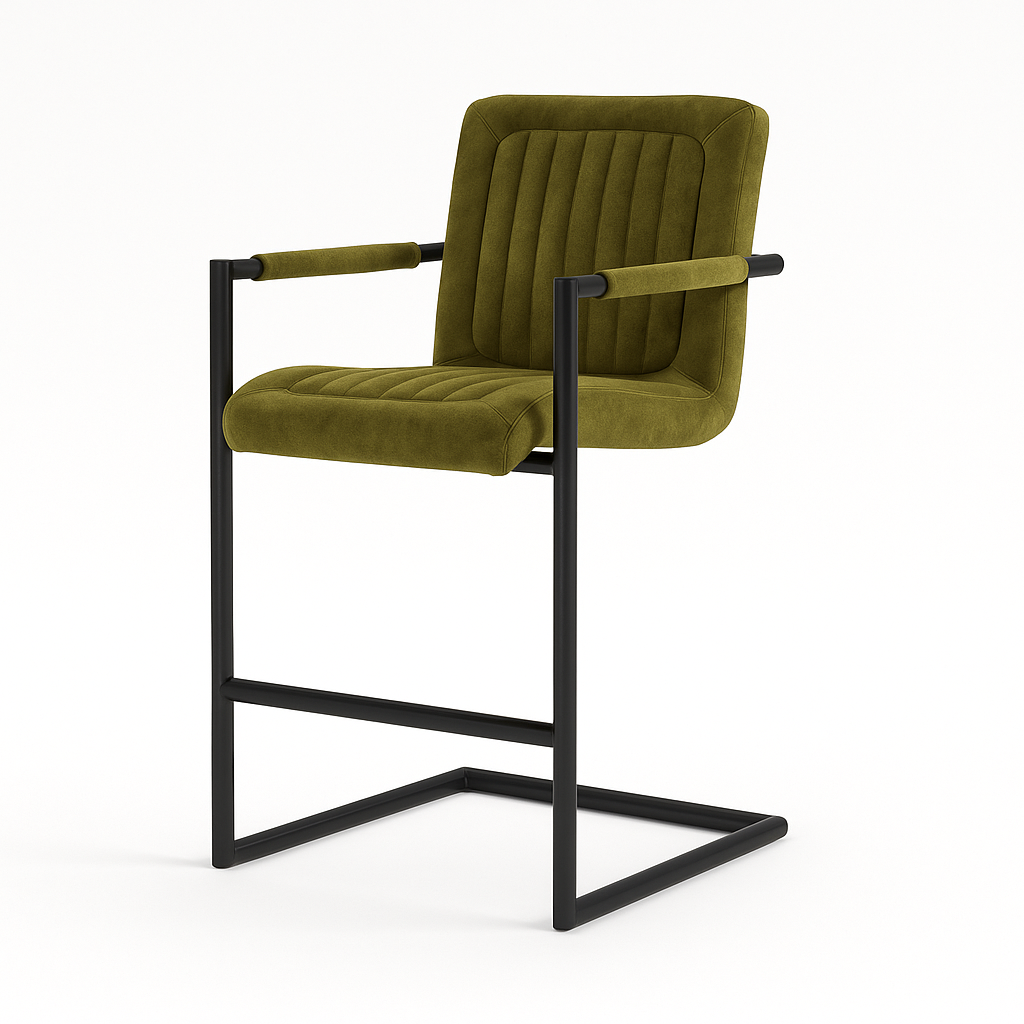 Scaun bar catifea VERDE  model TRUM